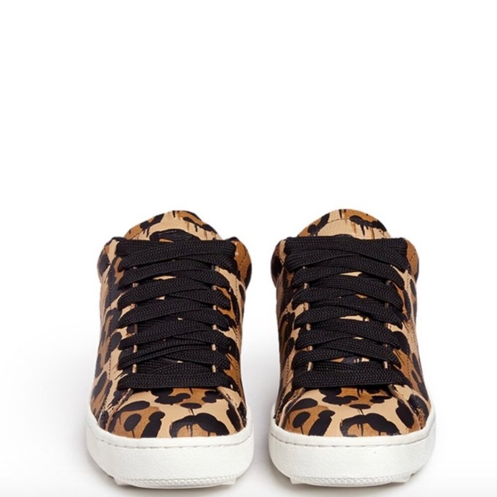 NWOB Coach Pebble Leather Wild Beast Print Lace Up Lo Top Sneakers - Picture 2 of 8